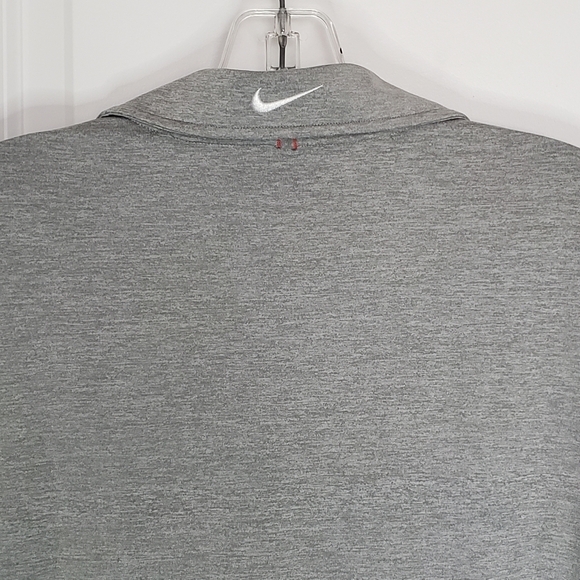 Nike Golf Dri-Fit Striped Short Sleeve Polo Shirt Gray Red M - Picture 5 of 8